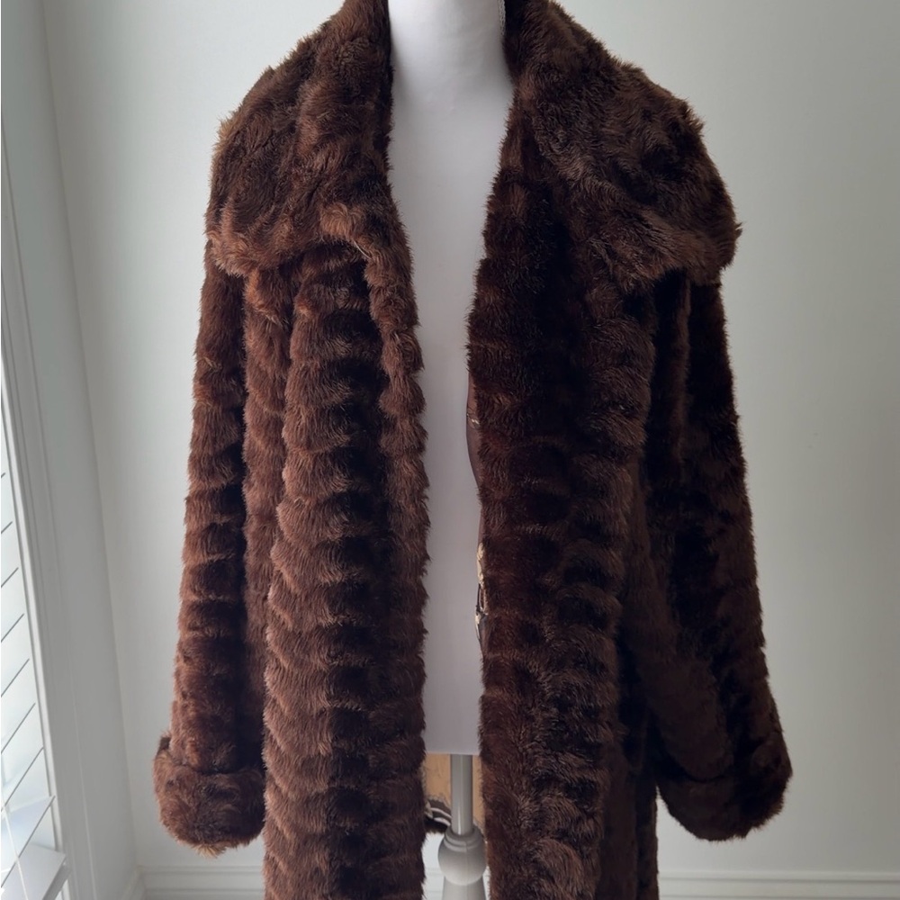 Vintage Brown Faux Fur Coat